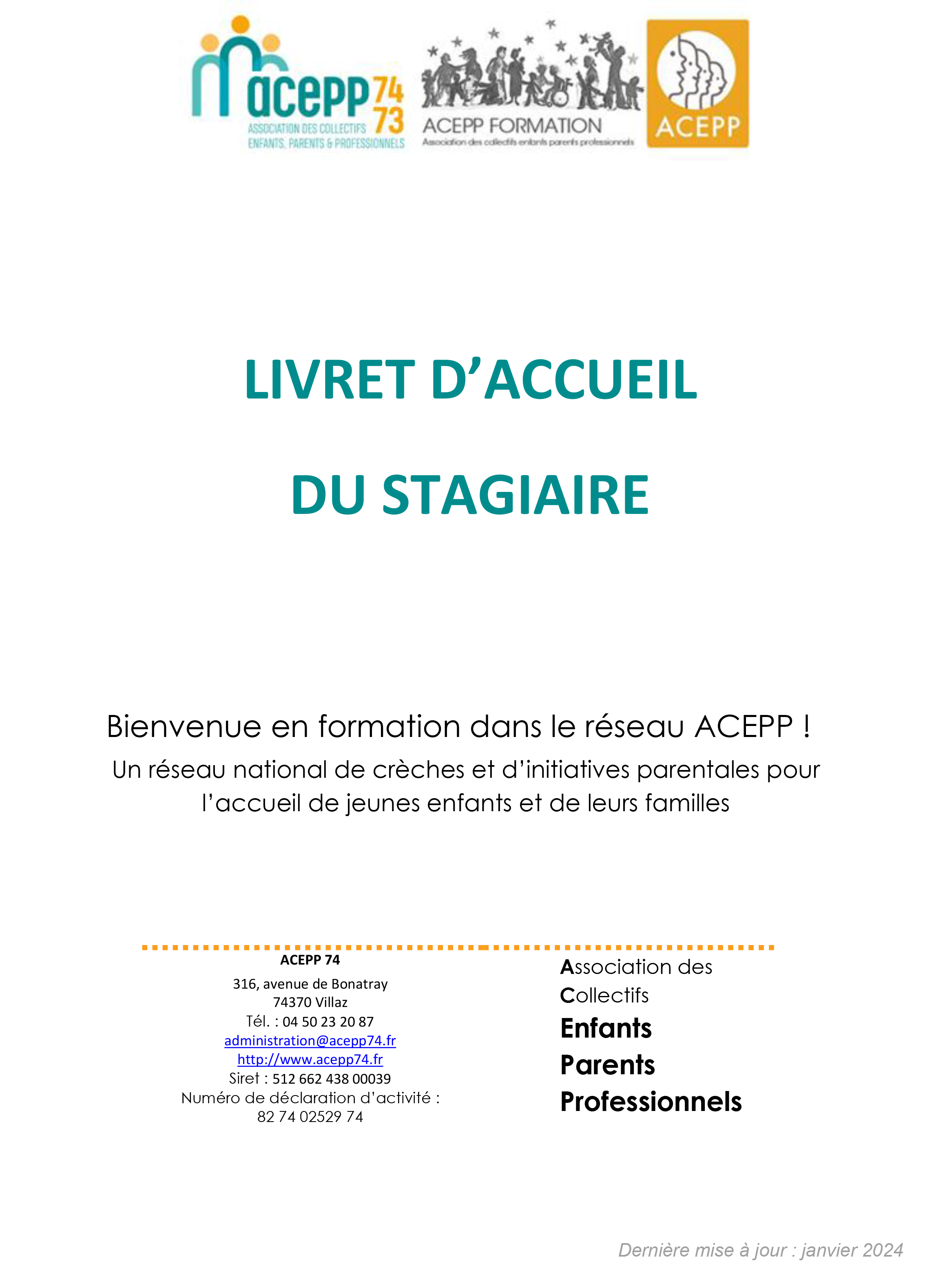 Livret d'accueil du stagiaire